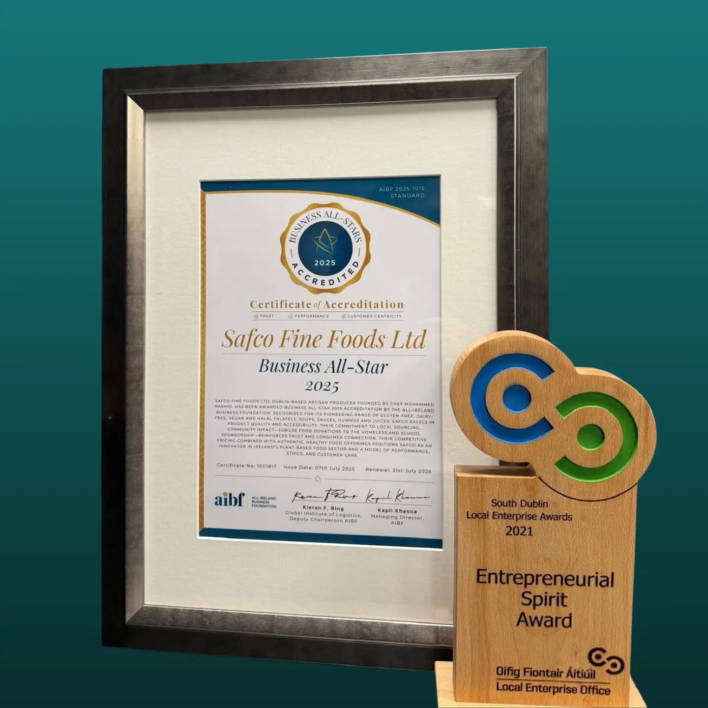 Safco Fine Foods Awards